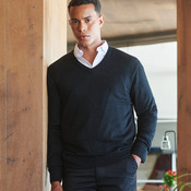 Cashmere touch acrylic v-neck jumper