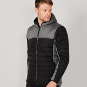 Hooded contrast padded jacket