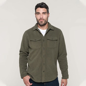 Sherpa-lined fleece overshirt